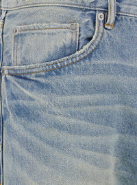 Light Blue Jeans With Logo Patch On The Rear And Maxi Ripping On The Front In Denim Man