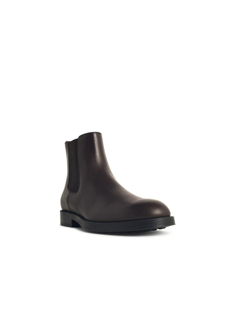 Tod'S 'El. Formal' Brown Leather Ankle Boots
