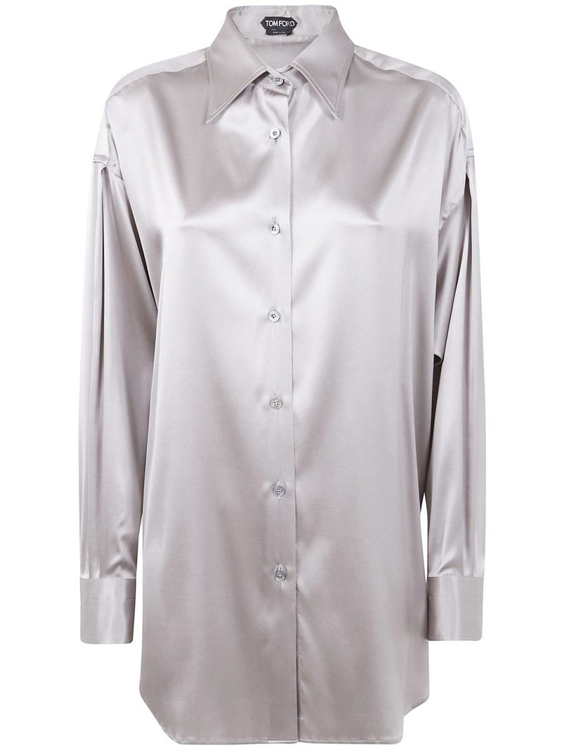 Tom Ford Stretch Silk Satin Relaxed Fit Shirt Clothing