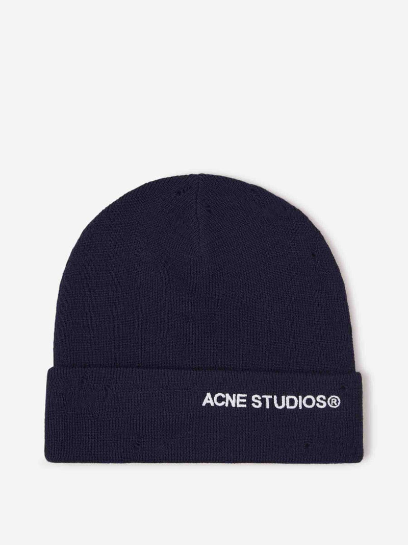 Acne Studios Distressed Logo Beanie