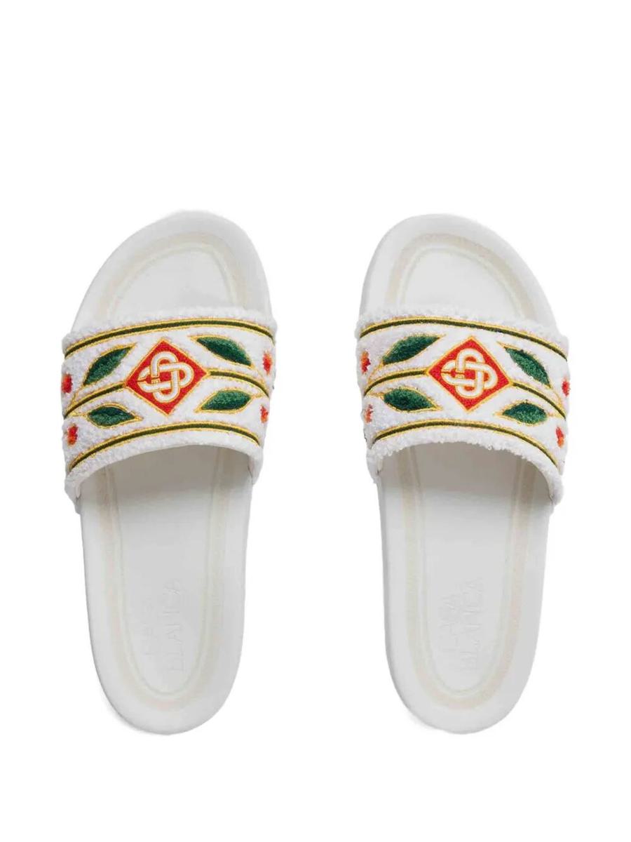 Casablanca Embroidered "Terry" Slider Shoes
