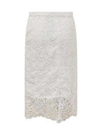 Burberry Macramé Lace Sheath Skirt