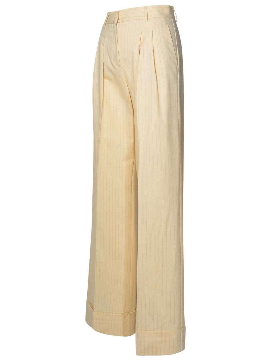 The Andamane 'Nathalie' Ivory Wool Blend Trousers