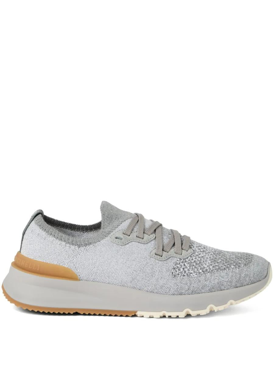 Brunello Cucinelli Cotton Chiné Knit Runner Sneakers Shoes