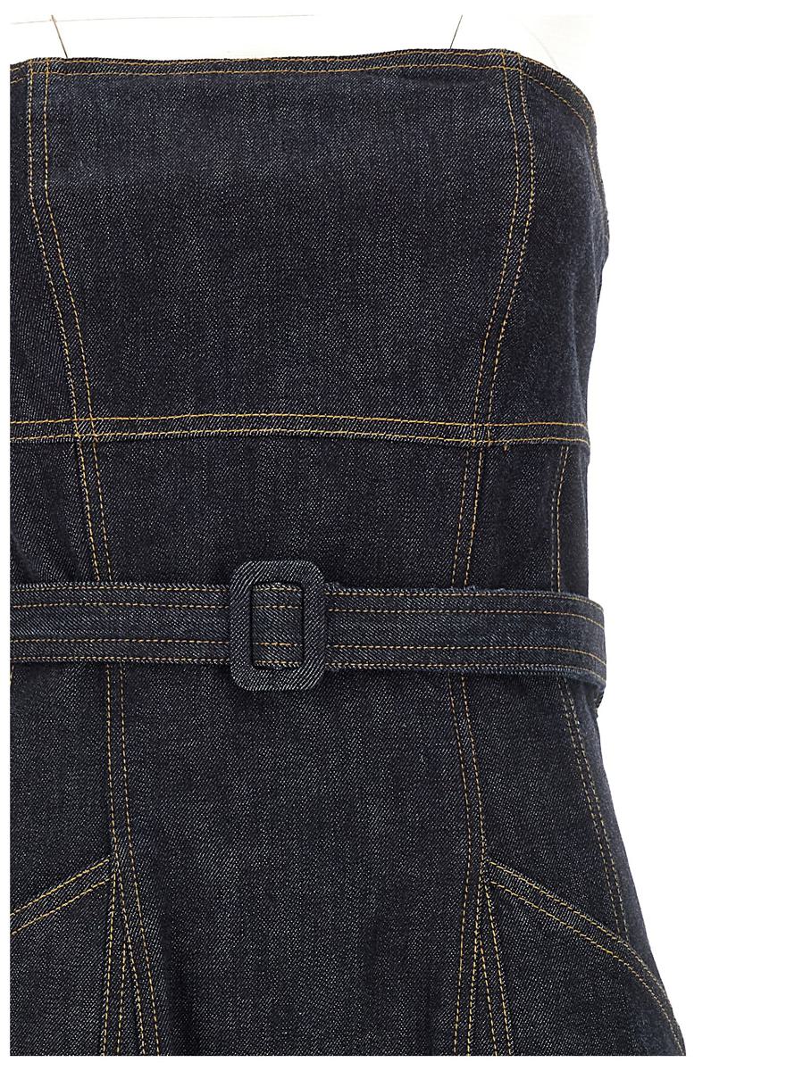 Self-Portrait 'Indigo Denim Bandeau Midi Dress' Dress