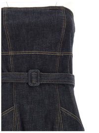 Self-Portrait 'Indigo Denim Bandeau Midi Dress' Dress