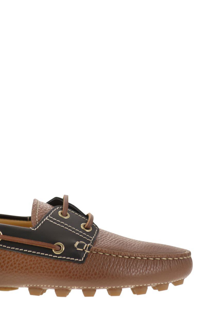 Tod'S Leather Boat Bubble Grommet