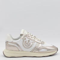 Pinko Platinum And White Sneakers