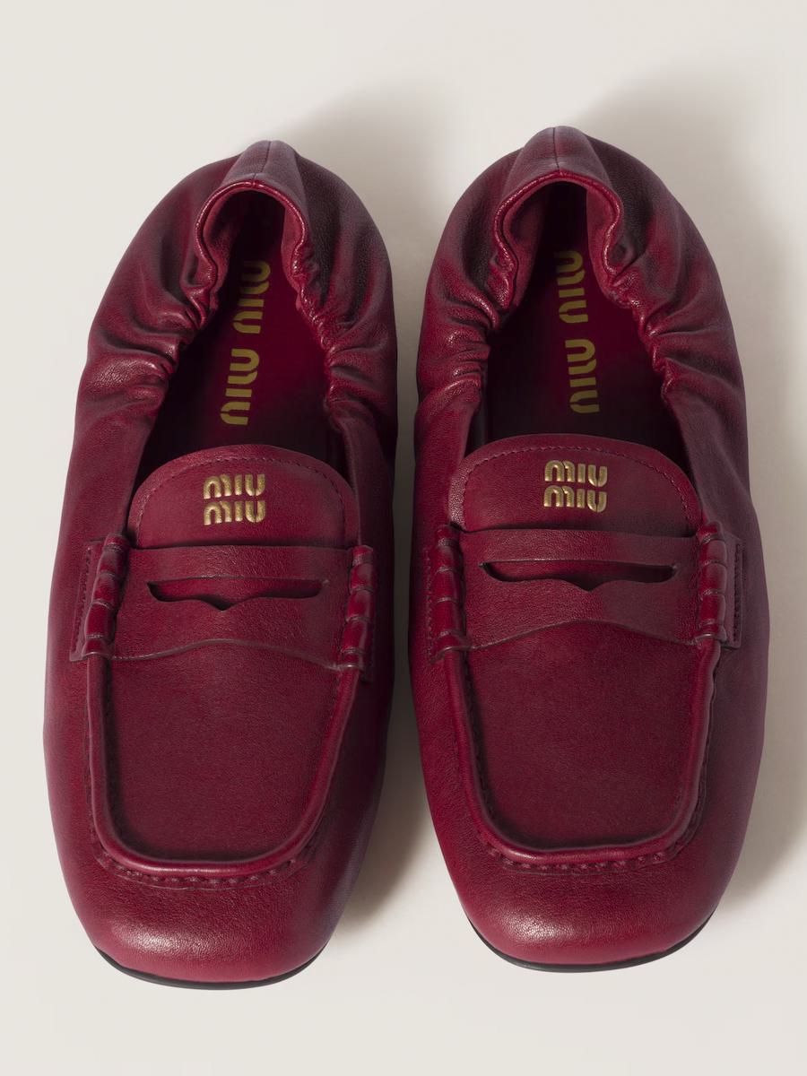 Miu Miu Embossed-Logo Loafers