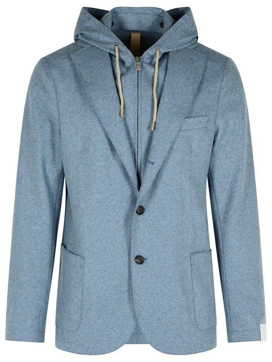 Eleventy Light Blue Wool Blend Blazer