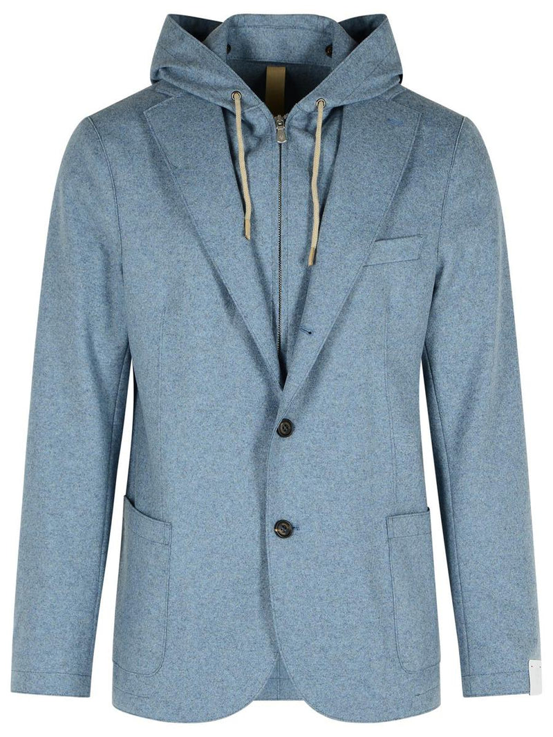 Eleventy Light Blue Wool Blend Blazer