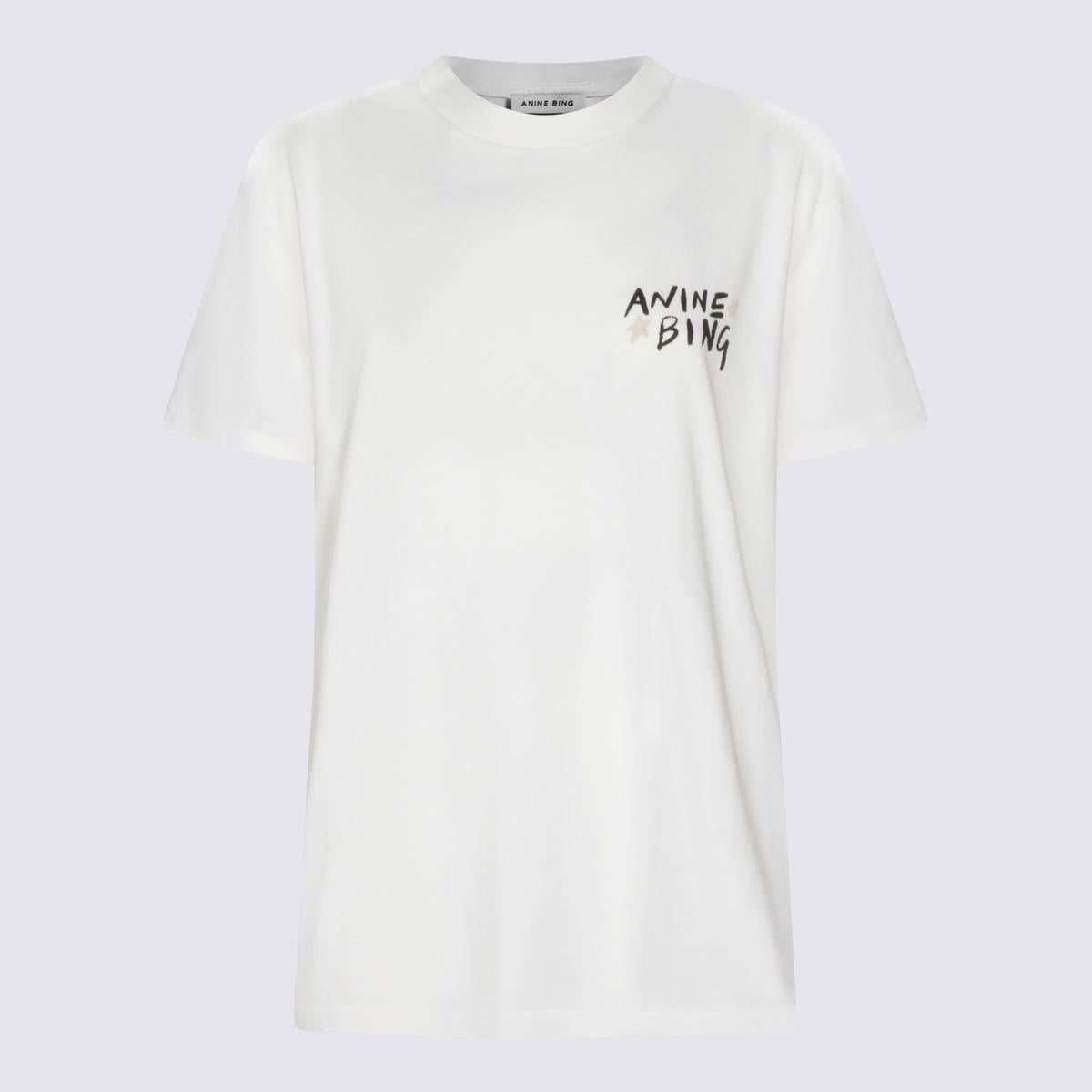 Anine Bing Ivory Cotton Walker Tee