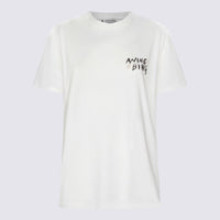 Anine Bing Ivory Cotton Walker Tee