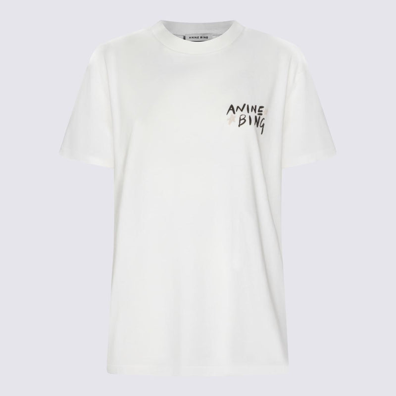 Anine Bing Ivory Cotton Walker Tee