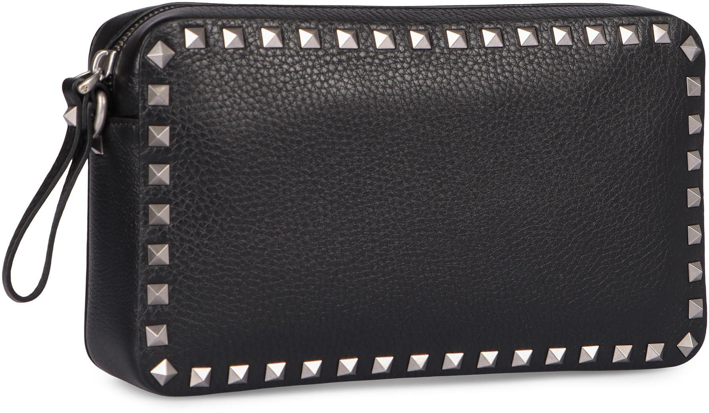 Valentino Garavani Rockstud Leather Messenger Bag