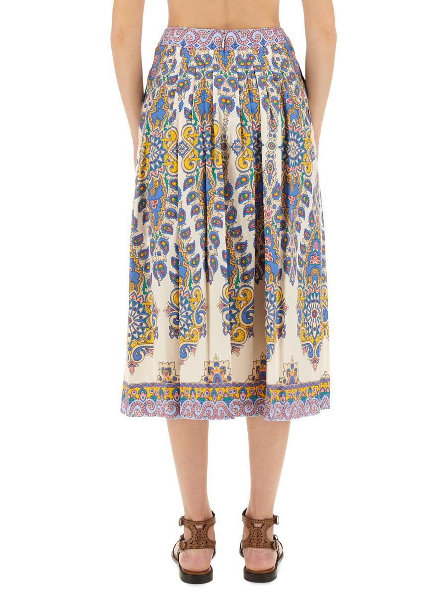 Etro Paisley Print Midi Skirt