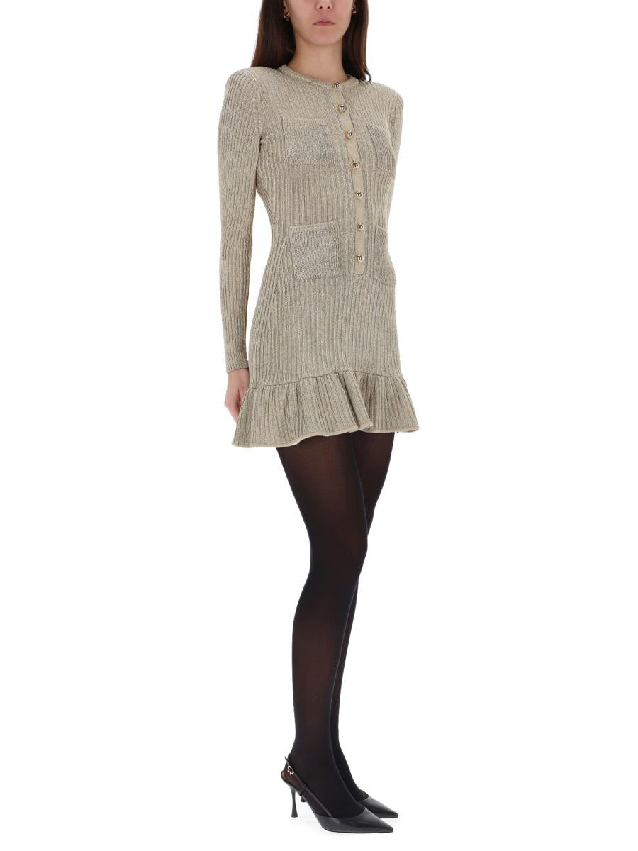 Self-Portrait "Gold Lurex" Midi Dress