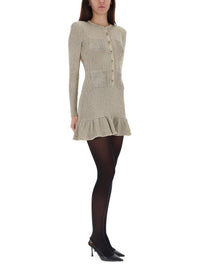 Self-Portrait "Gold Lurex" Midi Dress