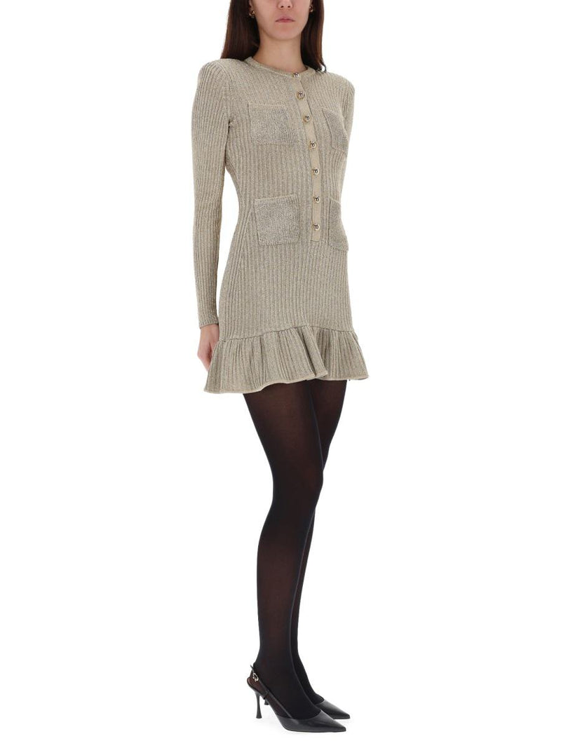 Self-Portrait "Gold Lurex" Midi Dress