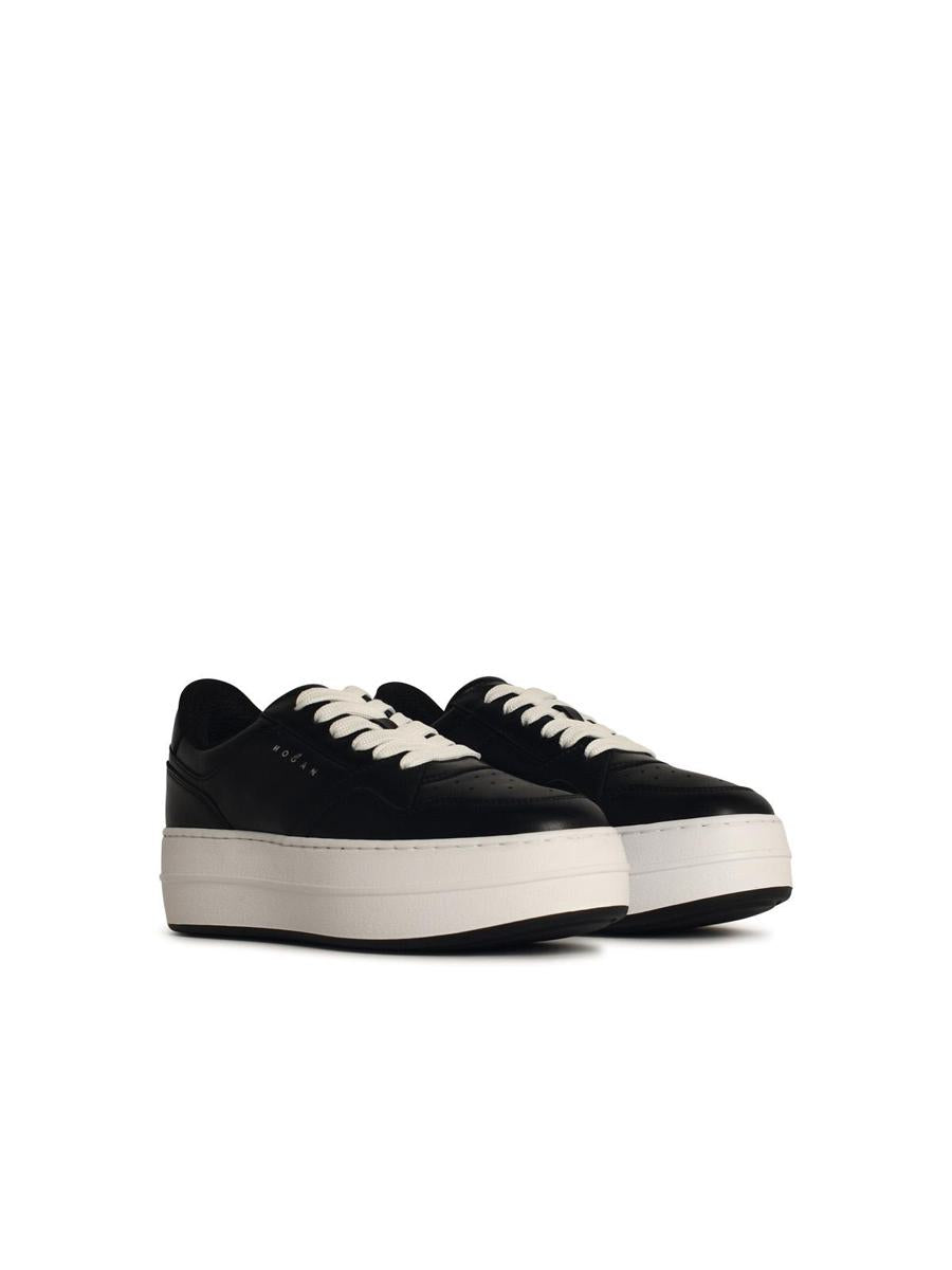 Hogan 'H670' Black Leather Sneakers