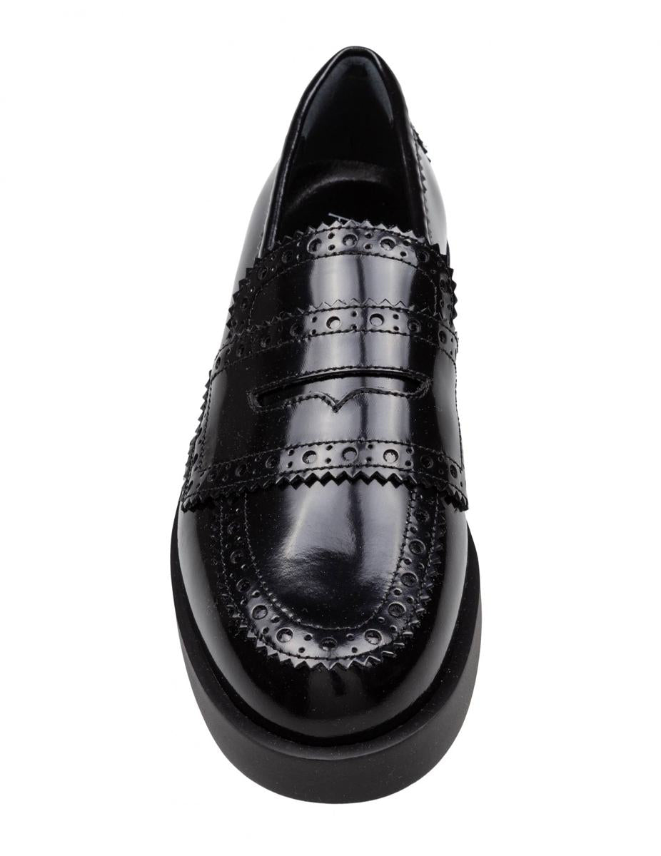 Agl Leather Loafer With Vamp