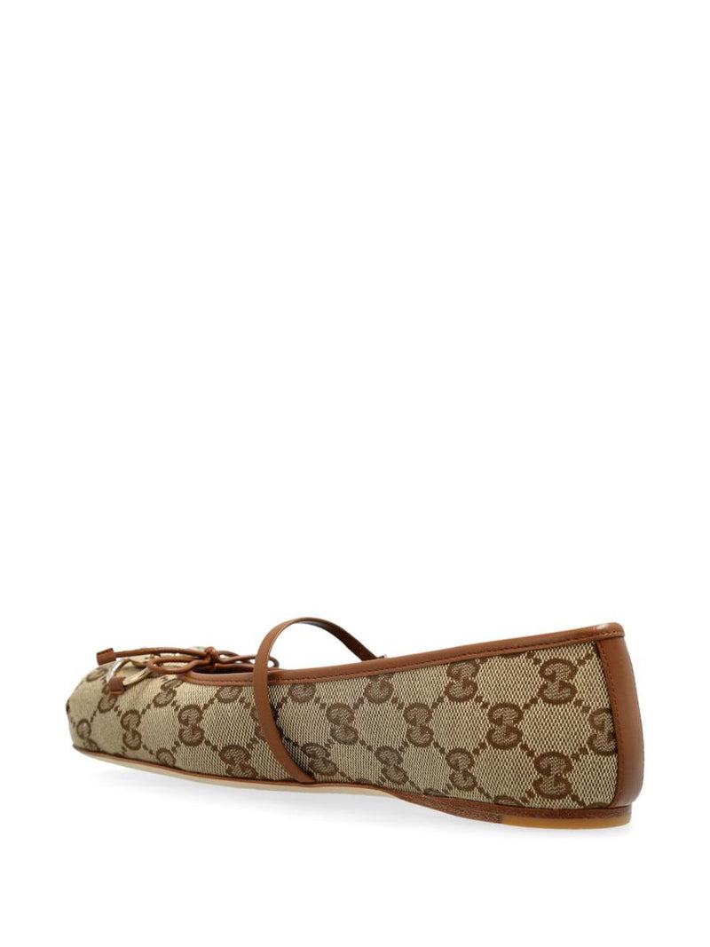 Gucci Horsebit Gg Supreme Ballet Flats
