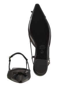 Stuart Weitzman Kitty - Leather And Transparent Fabric Slingback