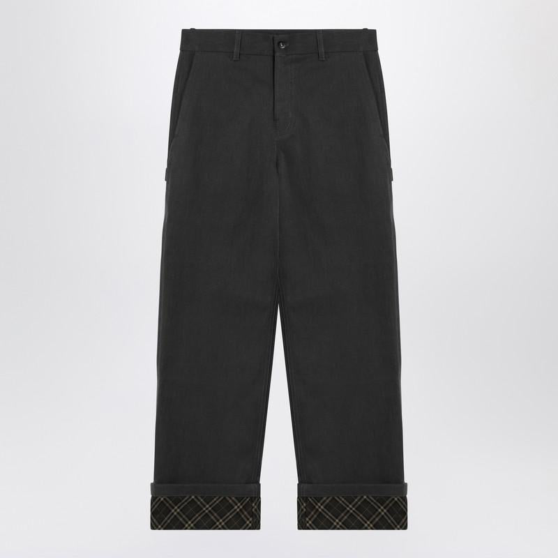 Burberry Trousers With Check Pattern Lapels
