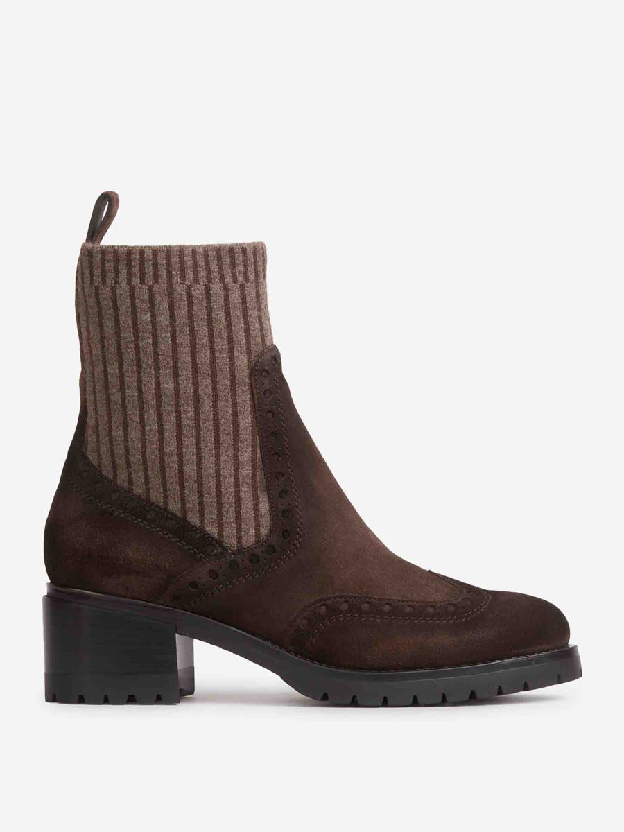 Santoni Ribbed Suede Ankle Boots