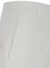 White Shorts With Belt Loops In Cotton Woman