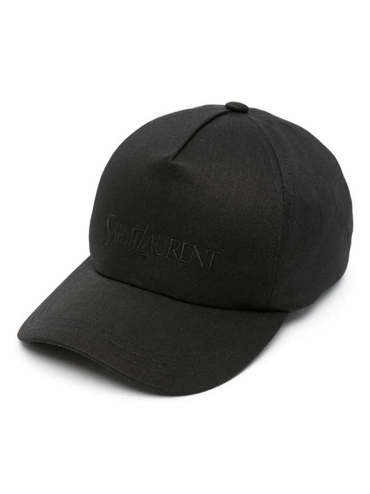 Saint Laurent Logo-Embroidered Gabardine-Weave Cap