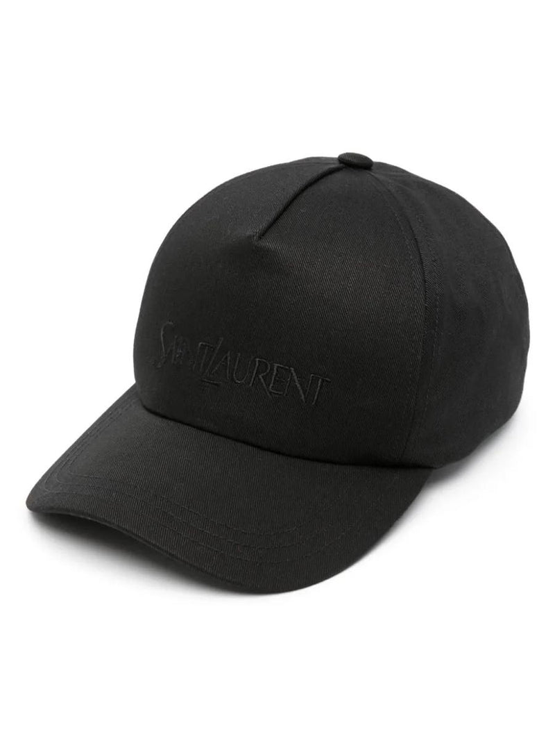 Saint Laurent Logo-Embroidered Gabardine-Weave Cap