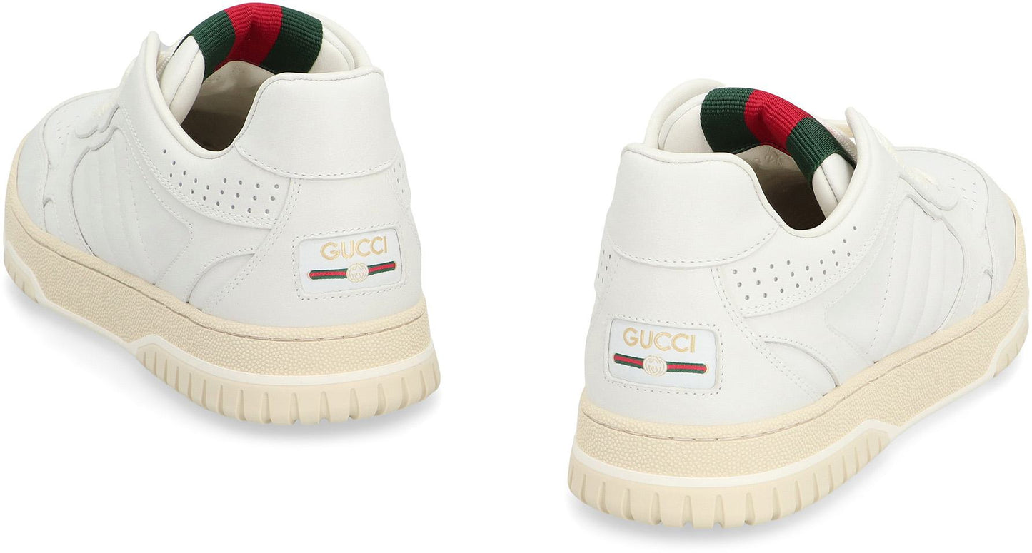 Gucci Re-Web Leather Low-Top Sneakers