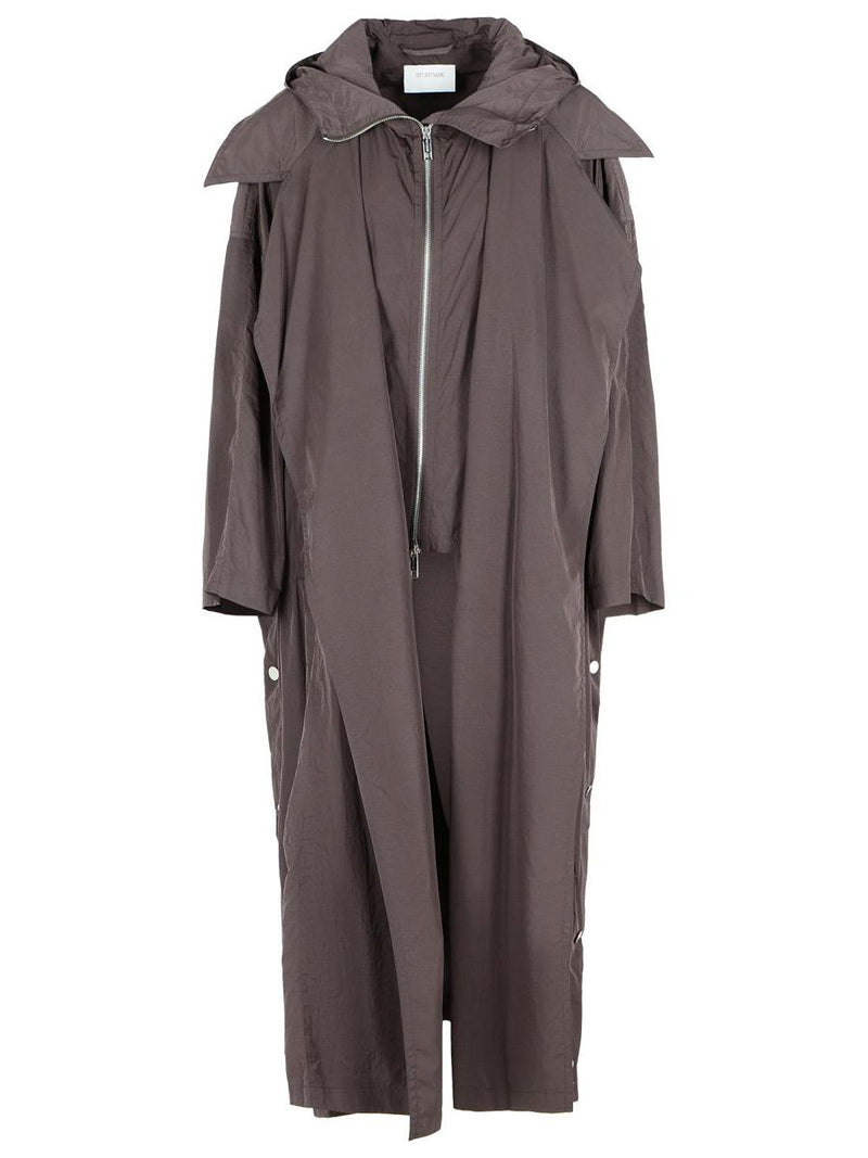 Sportmax 'Barbra' Oversize Coffee Taffeta Trench Coat