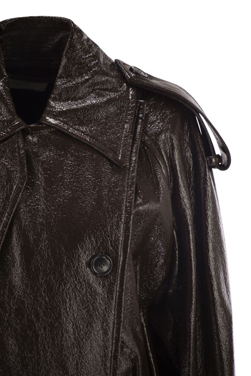 Sportmax Beta1234 - Short Trench Coat With Patent Effect