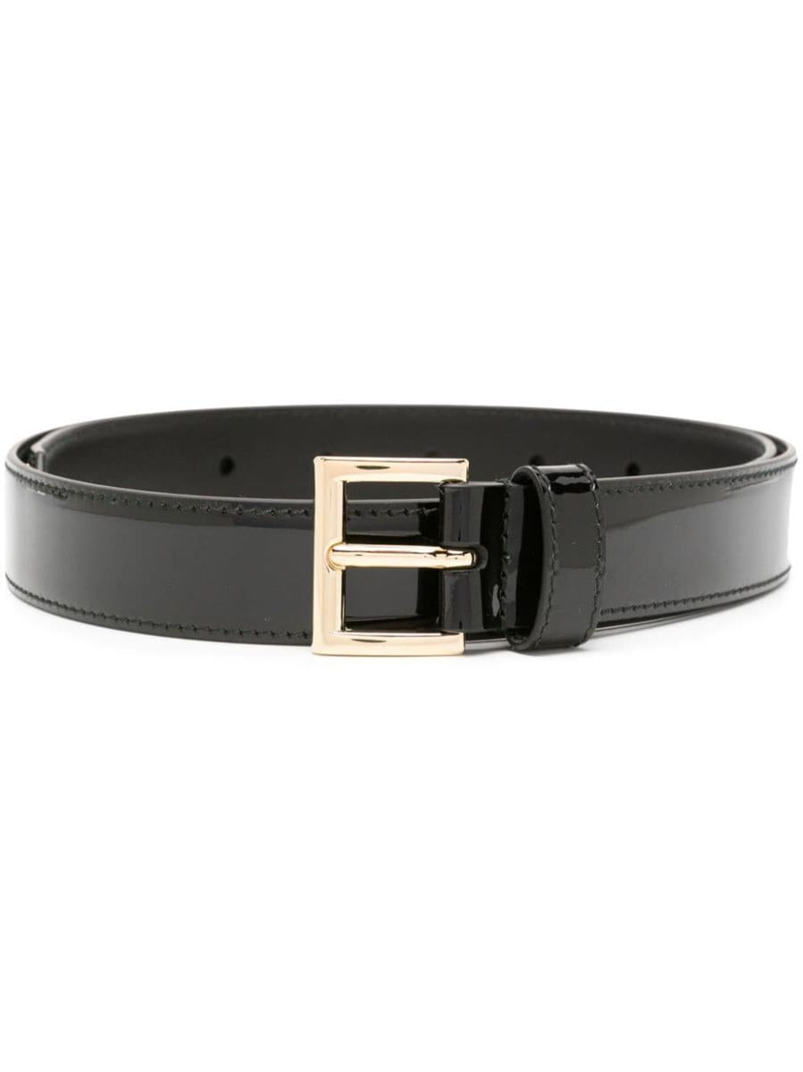 Prada Logo-Plaque Patent Leather Belt