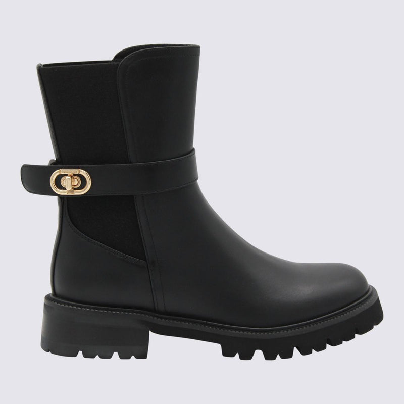 Twinset Black Leather Boots