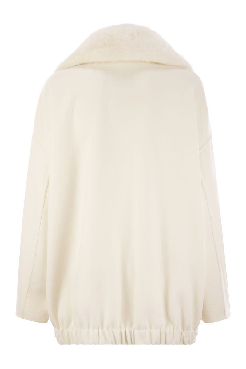Fabiana Filippi Cashmere Caban With Fur Collar