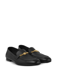 Versace 'Medusa' Black Leather Loafers