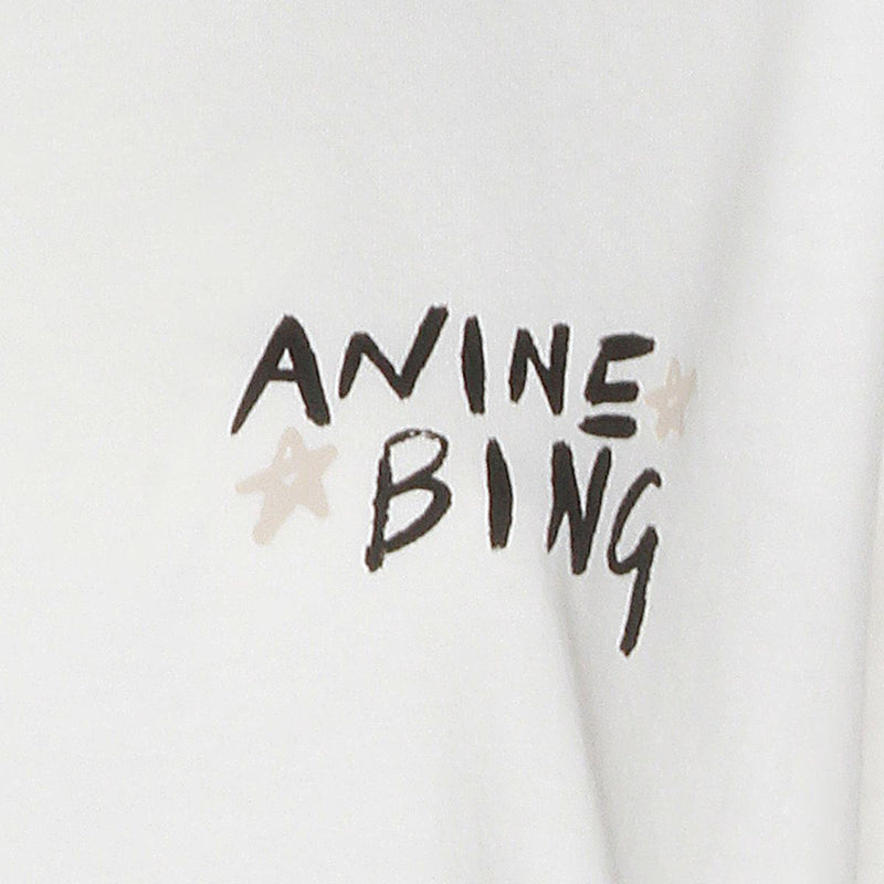 Anine Bing Ivory Cotton Walker Tee