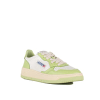 Autry White And Green Two-Tone Leather Medalist Low Sneakers