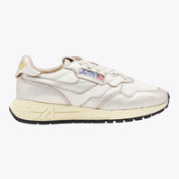Autry White And Gold Leather Reelwind Sneakers