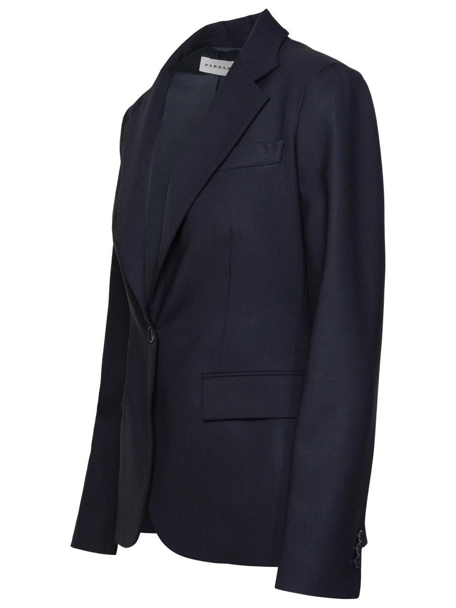 P.A.R.O.S.H. 'Lille' Blazer In Blue Virgin Wool Blend