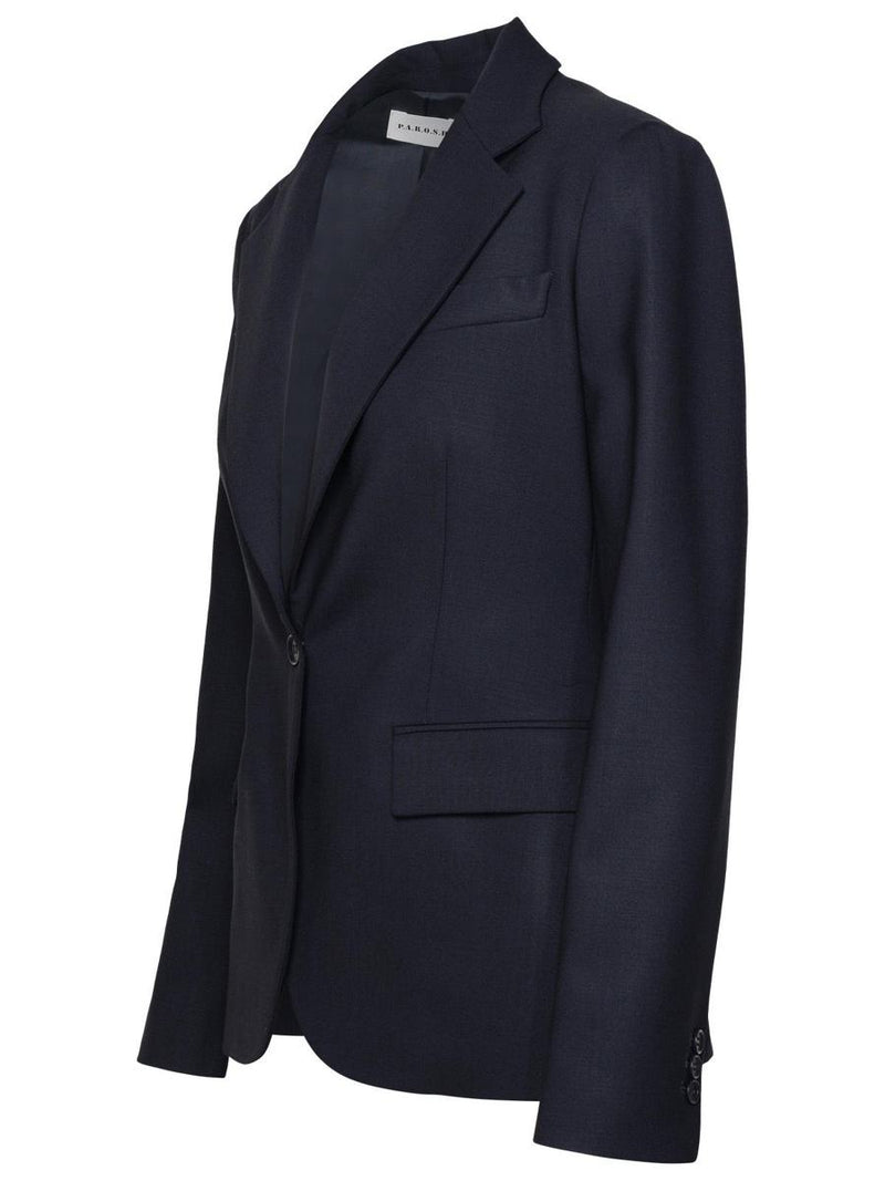 P.A.R.O.S.H. 'Lille' Blazer In Blue Virgin Wool Blend