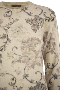 Herno Wool Jumper With Floral Pattern