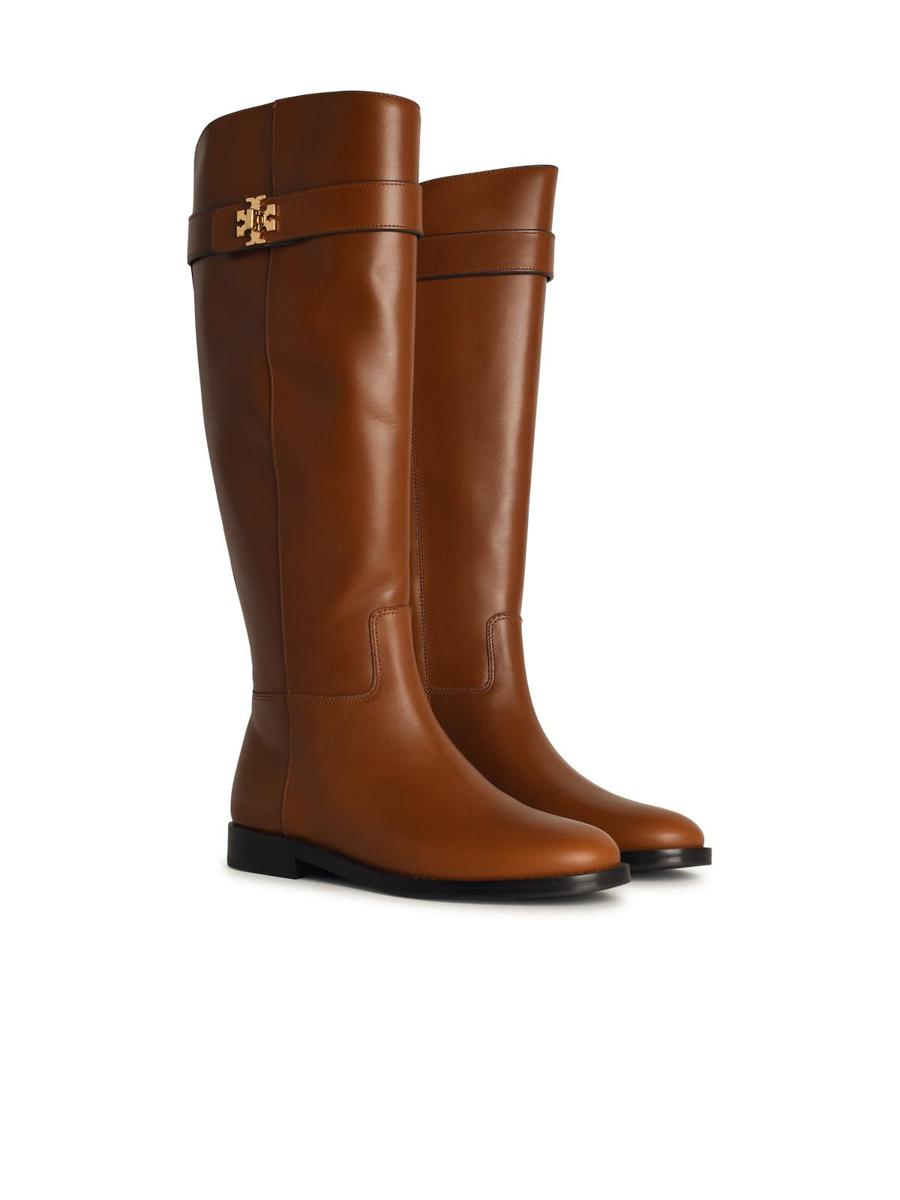 Tory Burch 'Lock Ridin' Brown Leather Boots