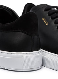 '90 Clean' Black Low Top Sneakers With Logo Lettering On The Side In Leather Man