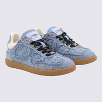 Ganni Light Blue Cotton Sneakers