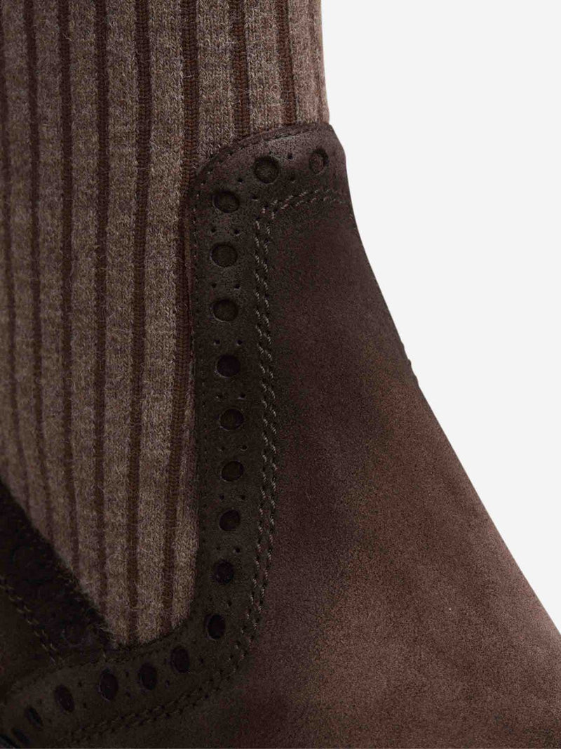 Santoni Ribbed Suede Ankle Boots