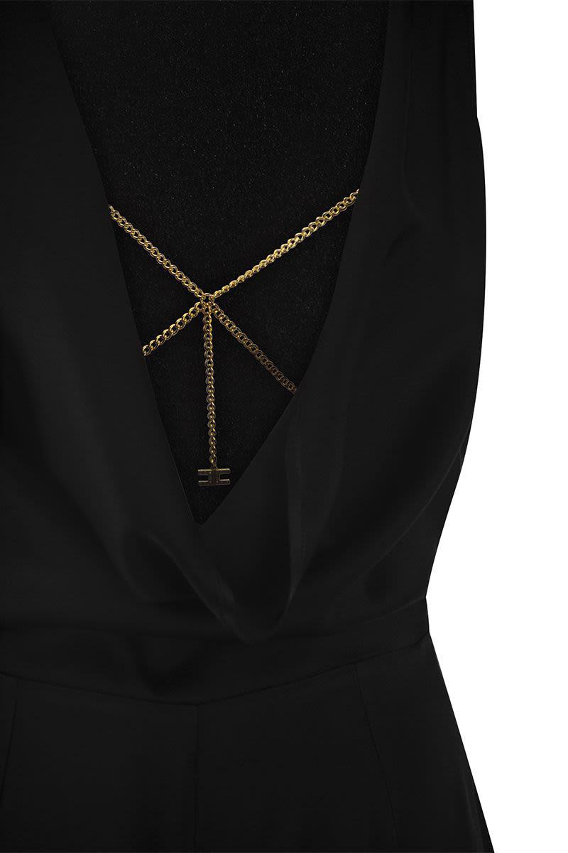 Elisabetta Franchi Fluid Crepe Jumpsuit With Bra Accessory